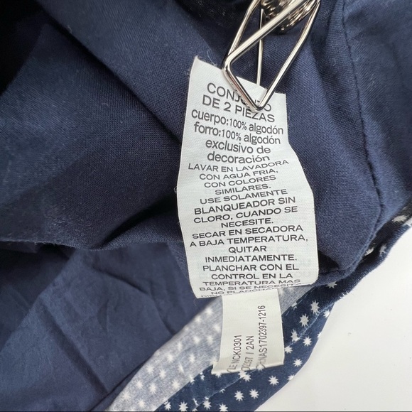 Nautica Blue White Polka Dot Lined Dress Size 5 Little Girl's - Picture 6 of 6